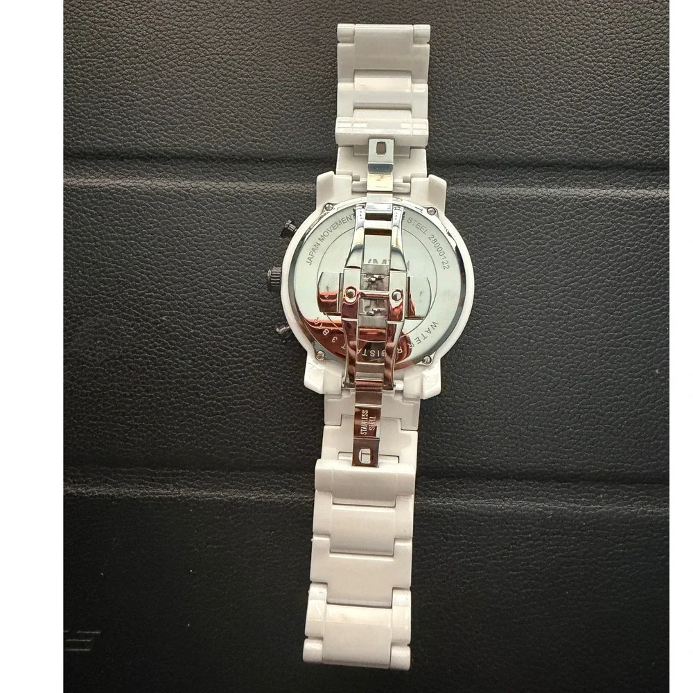 MVMT Chrono White Ceramic Mens Watch 45mm Chronograph 28000122 Stainless Steel